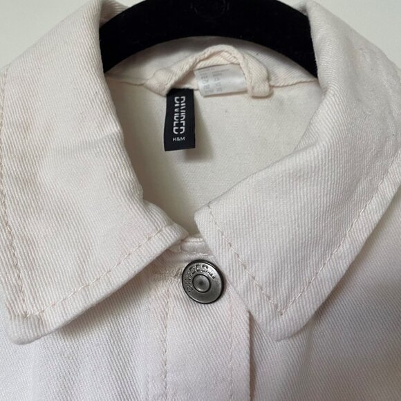 Veste jean courte à manches longues blanc cassé - Picture 2 of 4